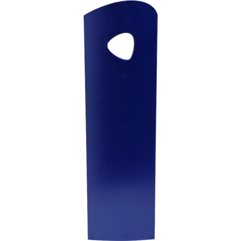 Blaues Schild mit Griffloch.