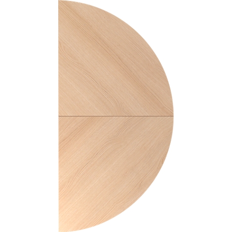 Half circle of wood grain, divided by a horizontal line.