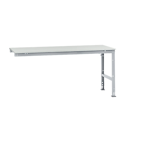 Grey workbench with a light-colored worktop, against a white background.