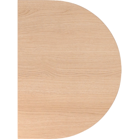 Section of a table top made of light wood. The grain is clearly visible.