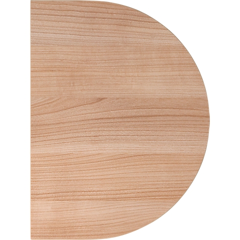 Section of a light brown, round piece of wood with grain.