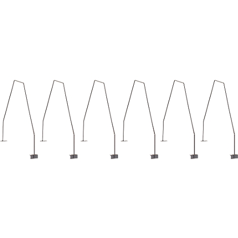Row of metal brackets, attached to small rectangles.