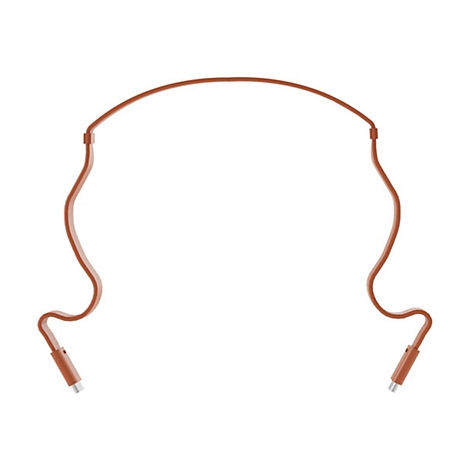 Ein braunes Ladekabel, das wie ein Bogen geformt ist. Die Enden sind USB-C-Anschlüsse.