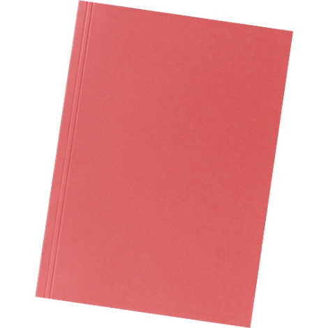 An open, red file folder, slightly shown from the side.