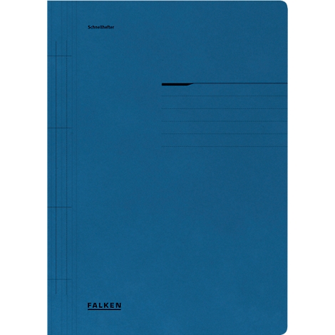 Blue file folder, with text and the FALKEN logo.