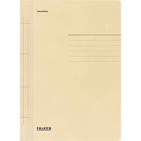 Beige file folder with crease line and writing lines. The brand name FALKEN is placed at the bottom left.