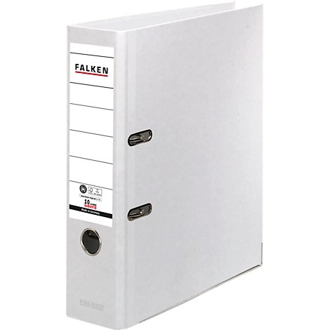 White file folder, Falken brand logo, lever mechanism.