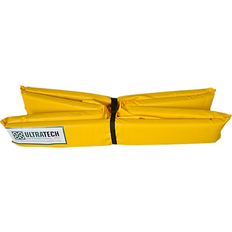 Gelber Ölbinde-Schlauch mit schwarzem Verschlussband, Aufdruck 'ULTRATECH'.