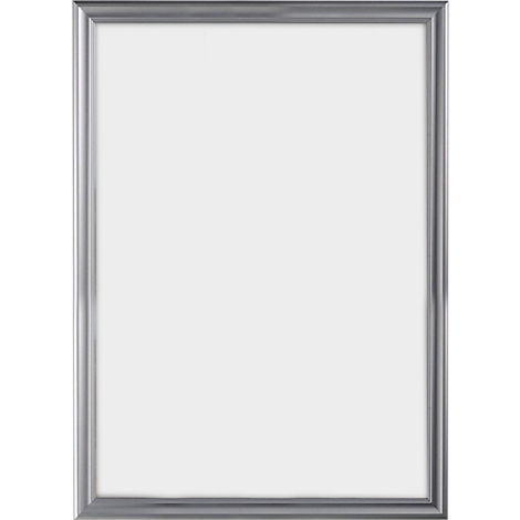 Rectangular silver frame, empty, with wide border.