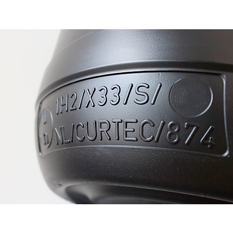 Fass, Volumen 26 l, leitfähig, mit Deckel, mit UN-Zertifizierung, wasserdicht, UV-beständig, stapelbar, L 316 x B 316 x H 425 mm, HDPE, schwarz