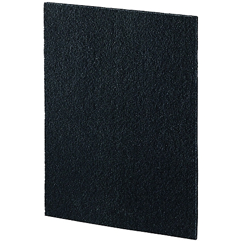 Filtre noir rectangulaire texturé, légèrement incliné.