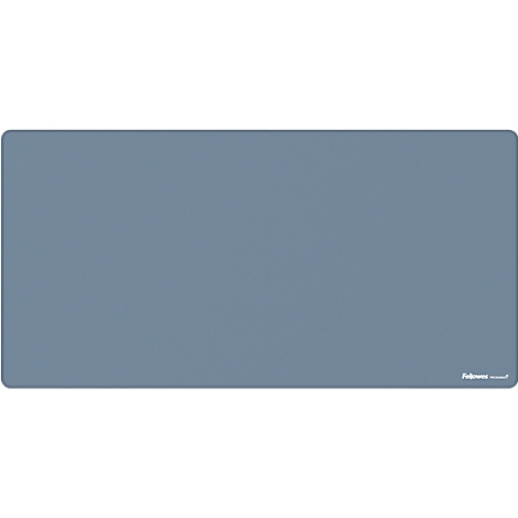 Blue rectangular mouse pad, Fellowes written in small font at the bottom.