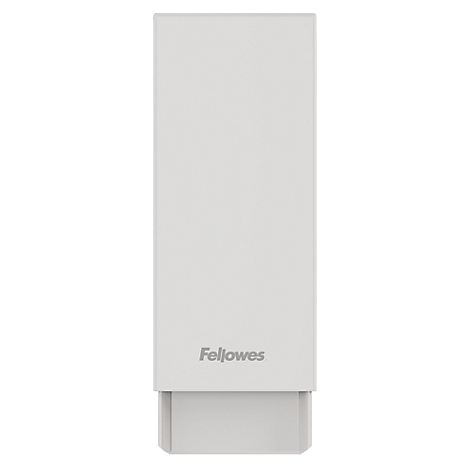 Wit rek met grijze planken en een haak om op te hangen.