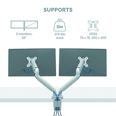 Human Scale M2 Bras de moniteur alu brossé avec adaptateur VESA Adaptateur  75/100