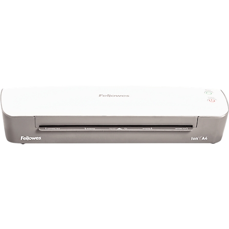 Fellowes® lamineerapparaat ION A3, voor foliedikte 80-125 μ, 300 mm/min, met starterkit voor 10 x A3 laminaties, zilver-wit