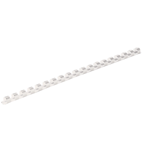 Transparent plastic binding. Series of round, interconnected elements.