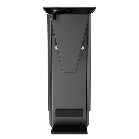 Un bureau réglable en hauteur avec deux moniteurs. Le bureau est de couleur claire, avec des pieds blancs et une boîte à câbles noire.