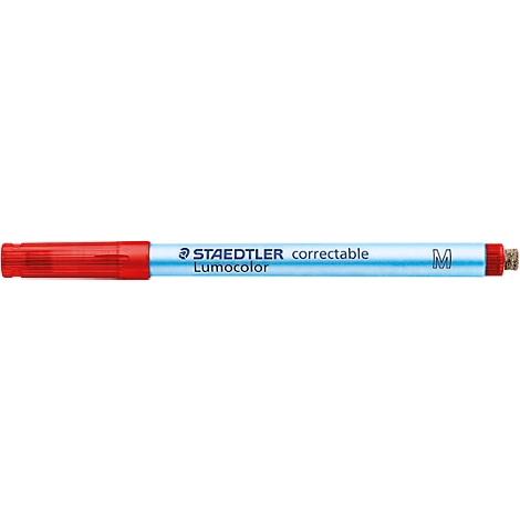 Marqueur rouge Staedtler Lumocolor correctable.