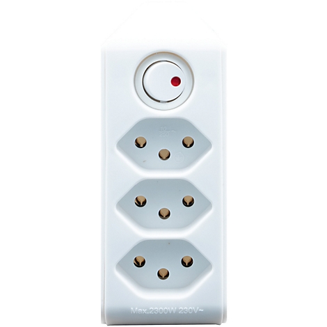 Chargeur blanc avec deux broches pleines pour une prise, visible sur le côté gauche.