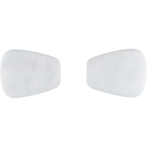 Deux filtres blancs en forme de goutte, sur fond blanc.