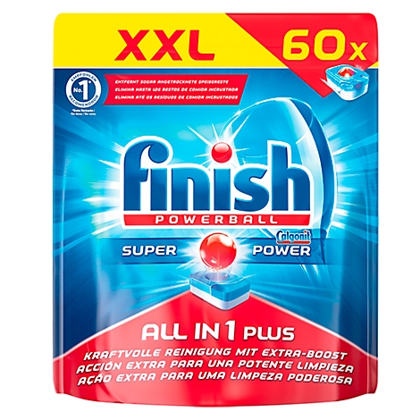 Finish Spülmaschinentabs All in 1 Plus, XXL Pack, 60 Tabs ...