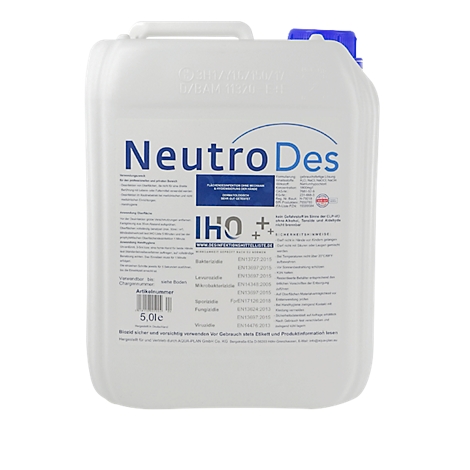 FlÃ¤chendesinfektionsmittel NeutroDes, gegen Viren, Bakterien & Pilze, oberflÃ¤chenaktiv, IHO-gelistet, farblos, 5 l