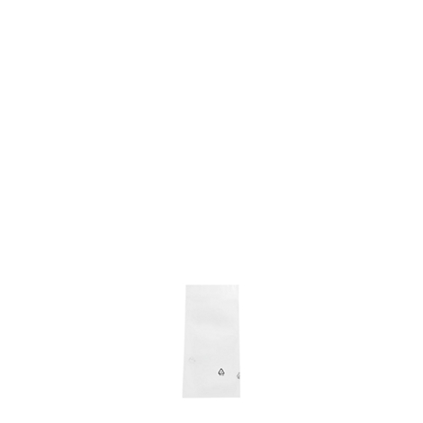 White, rectangular object with two small symbols.