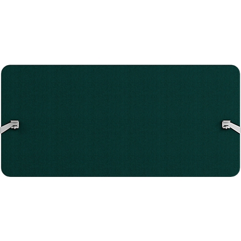 Rechthoekig groen bord met lichte houders aan de zijkanten. Afgeronde hoeken.