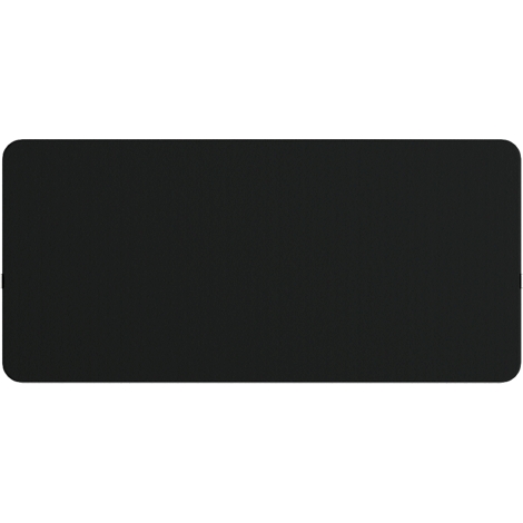 Zwarte rechthoek met afgeronde hoeken. De kleur is effen zwart.