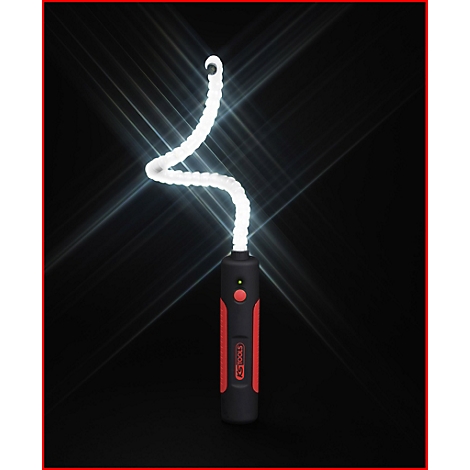 Draht im Zickzack mit Lichteffekt, der an ein Werkzeug angeschlossen ist. Auf dem Werkzeug steht 'KS TOOLS'.