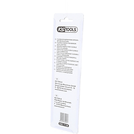 Verpackung mit Text in mehreren Sprachen, Produkt KS Tools, Barcode.