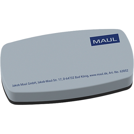 Grijs, rechthoekig product met afgeronde hoeken. Rechtsboven: MAUL-logo. Tekst: Jakob Maul GmbH, Art. No. 63852.