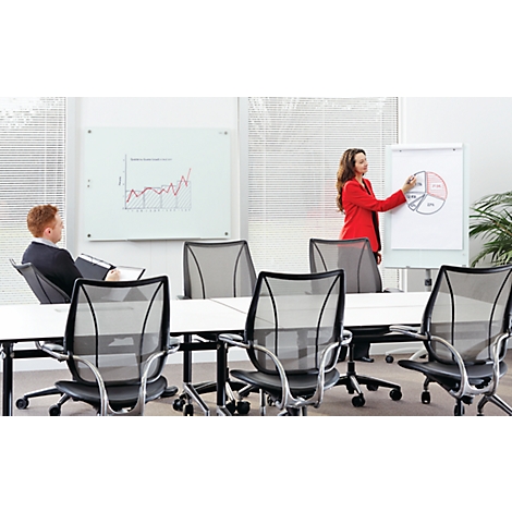 Flipchart en verre Nobo Diamond, mobile, magnétique, Surface de travail 700 x 1000 mm