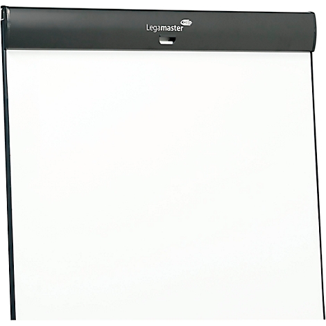 Bloc de papier pour chevalet Legamaster avec bordure supérieure noire sur fond blanc.