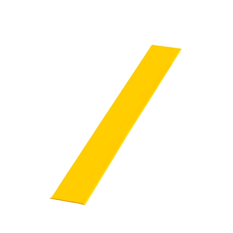 Yellow rectangular strip, diagonally on a white background.