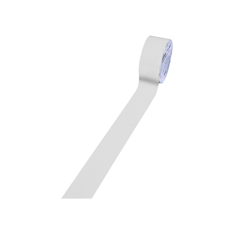 White adhesive tape, partially unrolled, against a white background.
