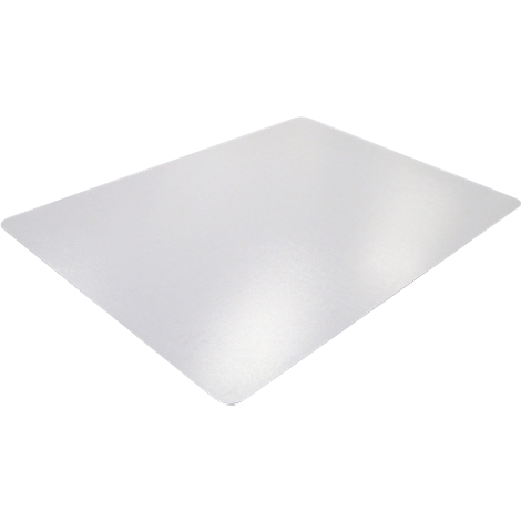 Transparent desk mat, rectangular shape.