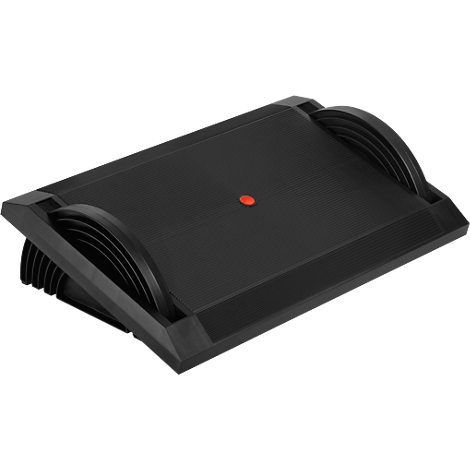 Black footrest. Red button in the middle.