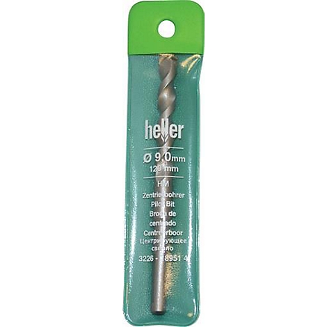 Mèche dans un emballage plastique vert avec le nom du produit. Logo Heller, diamètre 9,0 mm, longueur 120 mm.