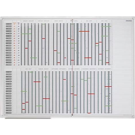 Tableau de planning mensuel/annuel de la gamme MAULoffice