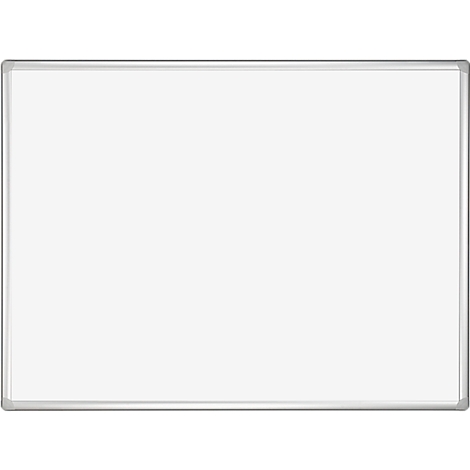 Rectangular white frame with a silver border.