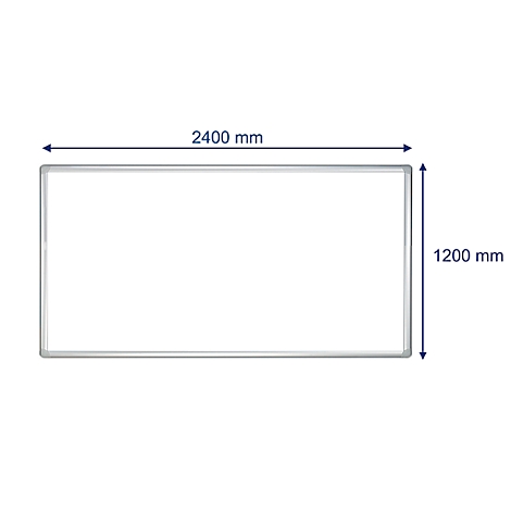 Rectangular white area, with dimensions: 2400 mm x 1200 mm.