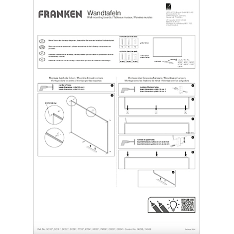 Wallboard assembly instructions. Illustrations show installation steps, including drill and screws.
