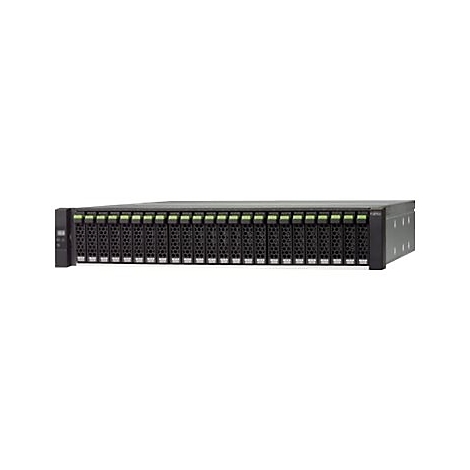 Ein schwarzer Fujitsu Server mit vielen Laufwerkseinschüben vor weißem Hintergrund.