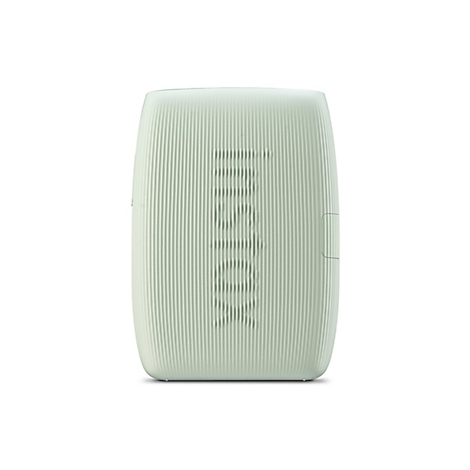 Hellgrüner, länglicher Gegenstand mit geriffelter Oberfläche. In vertikaler Ausrichtung ist der Schriftzug "INSTAX" zu erkennen. Ein kleinerer, rechteckiger Bereich ist seitlich eingelassen.