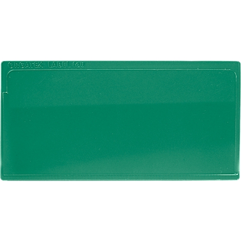 Letrero rectangular verde con texto: 'DSAREX LABEL (C)'.