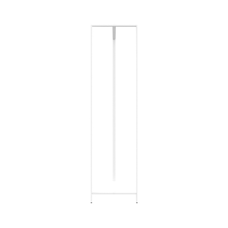 Schrank auf weißem Hintergrund. Schlankes, weißes Design mit geraden Linien.