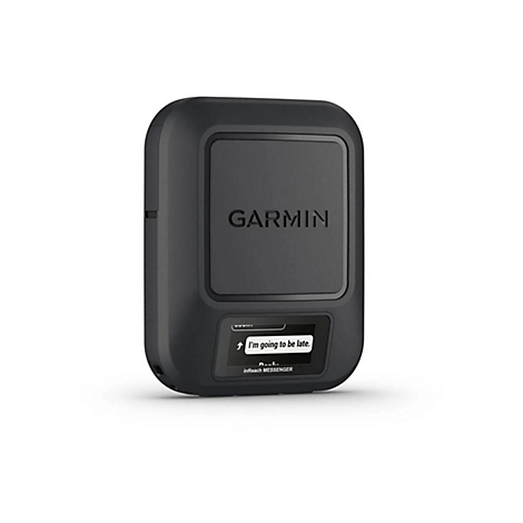 Schwarzes Garmin InReach Messenger Satelliten-Kommunikationsgerät mit Textanzeige.