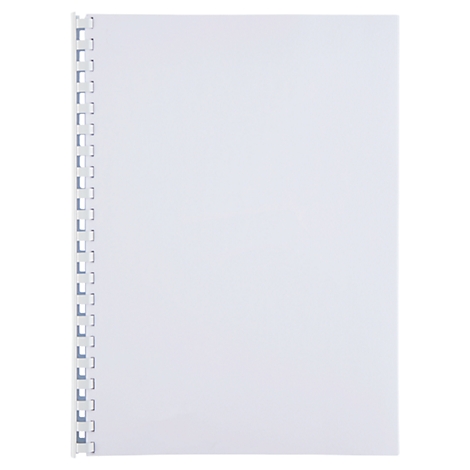 A white notebook with a spiral binding on a white background.