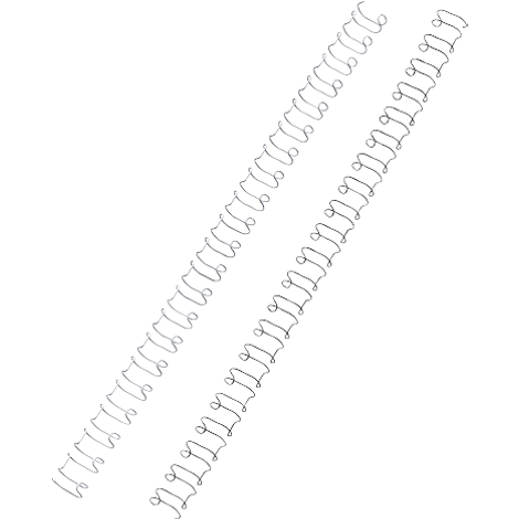 Two metallic spiral bindings, angled on a white background.